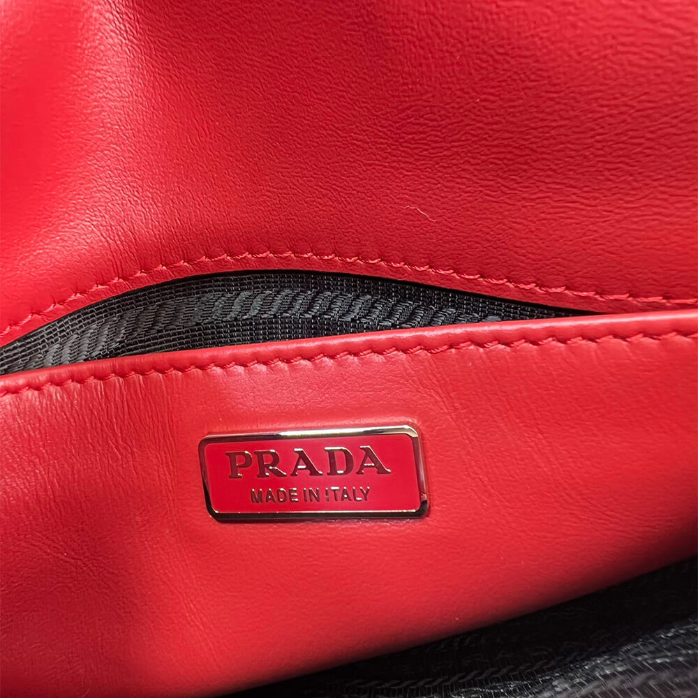 Small Prada Cleo brushed leather shoulder bag with flap