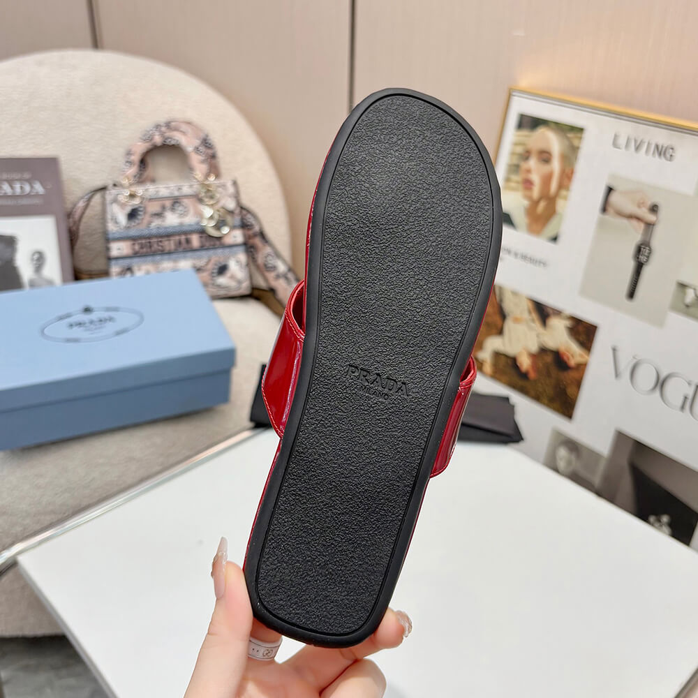 Prada Brushed leather thong sandals