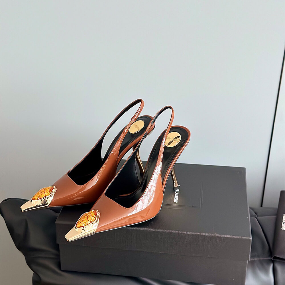 YSL Loulou Slingback Pumps in Patent Leather