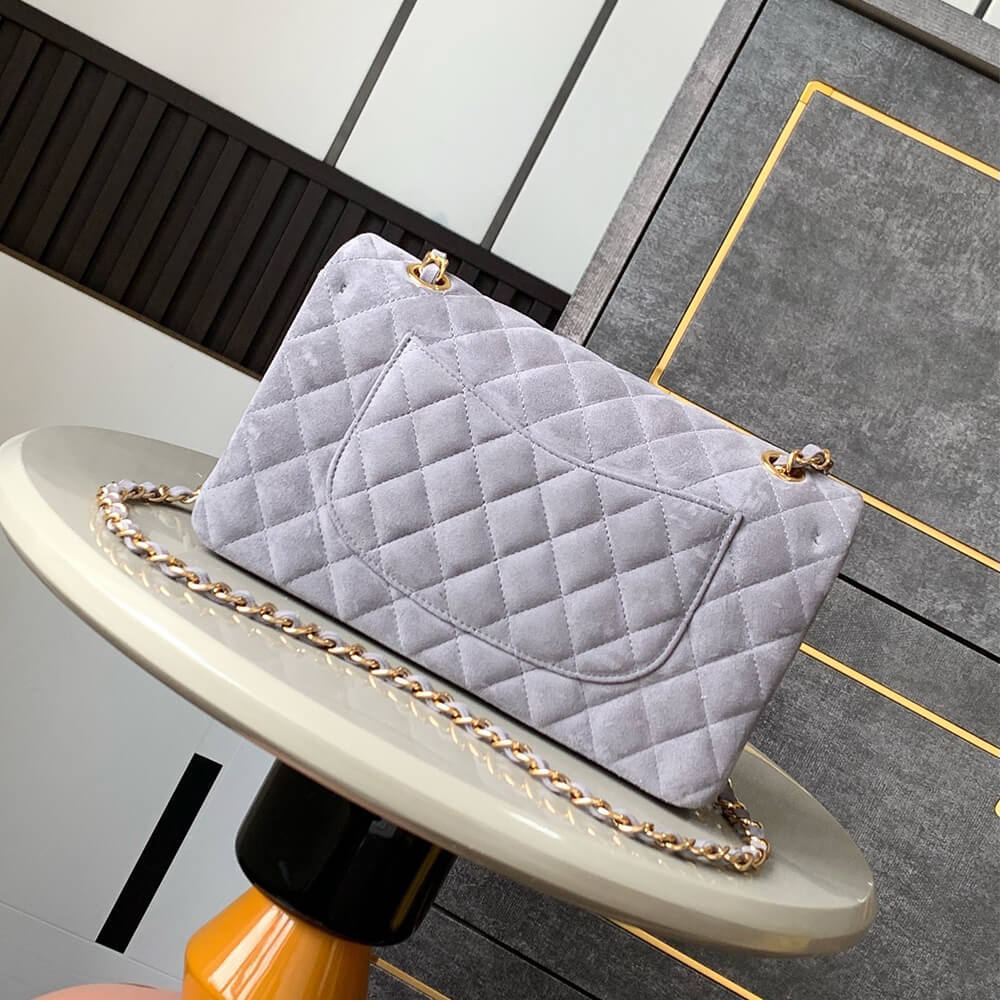 CHANEL Suede Classic Double Flap Handbag(HIGH-END GRADE)