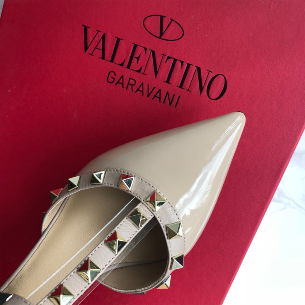 VALENTINO ROCKSTUD Wrap-around ankle strap rivet high heels (heel height 6.5 cm)