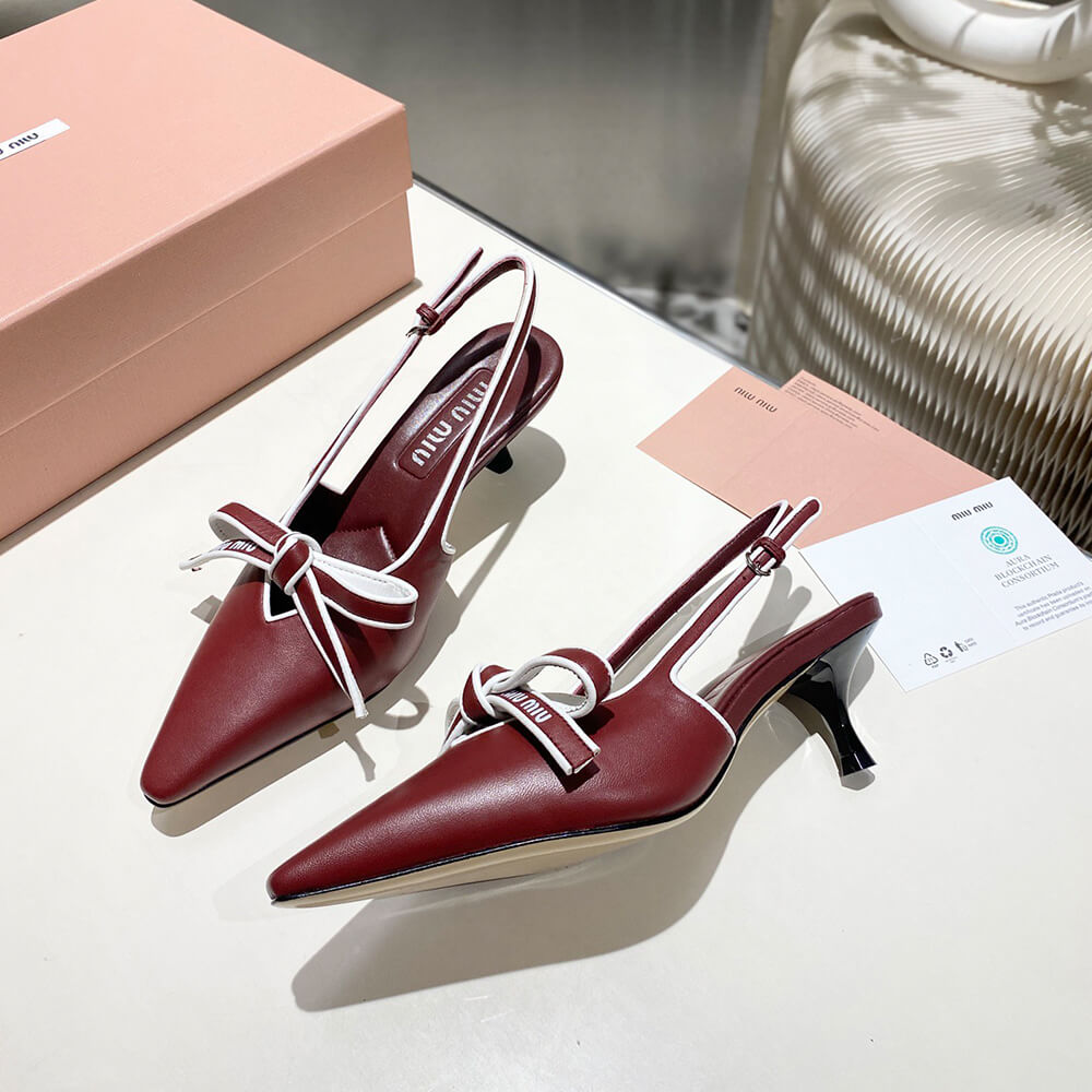 MiuMiu Nappa leather slingback pumps