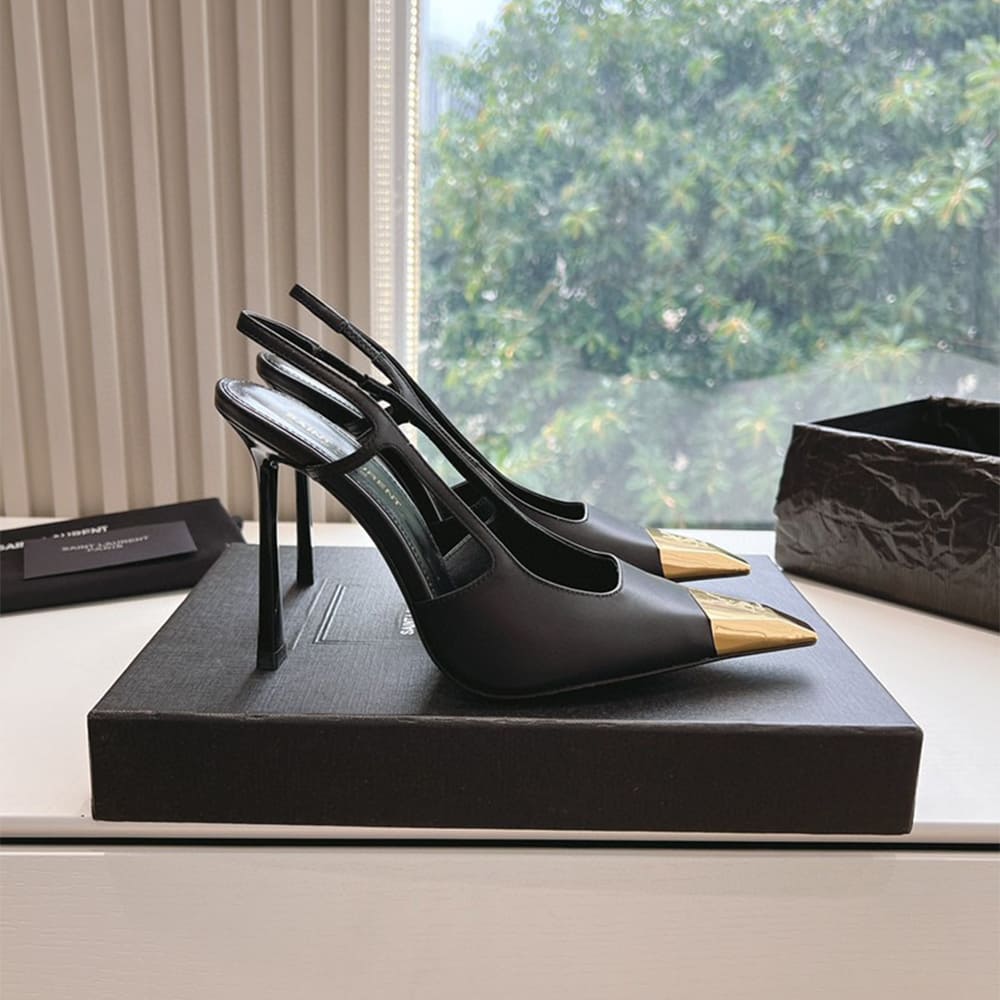 YSL Jeanne Slingback Pumps in Smooth Leather