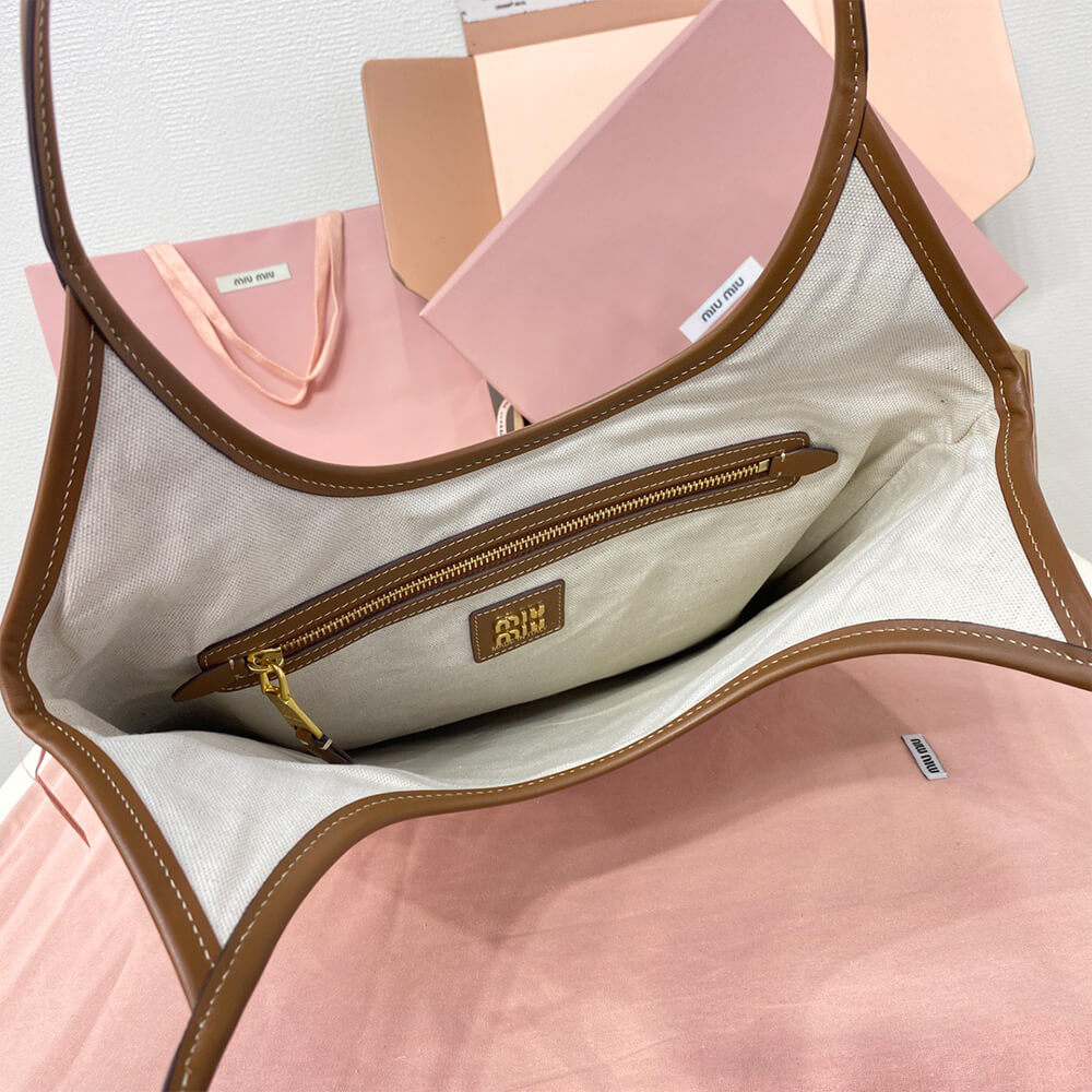 MIUMIU REGULAR IVY canvas and leather bag(HIGH-END GRADE)