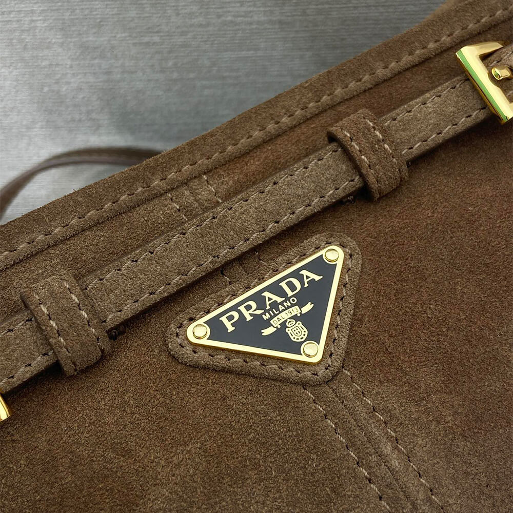 Prada Small Prada Bonnie suede shoulder bag(HIGH-END GRADE)